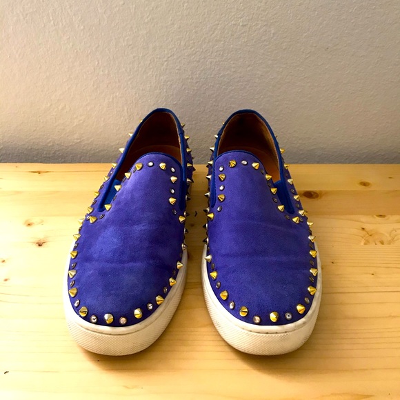 purple suede sneakers